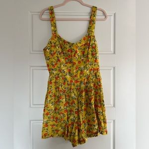 YELLOW FLORAL WILD FABLE ROMPER